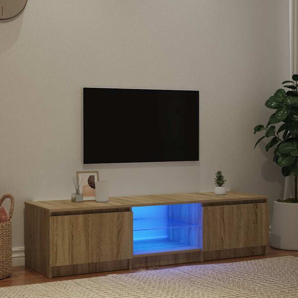 vidaXL TV Cabinet smoked oak 140 x 40 x 36 cm Engineered wood