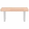 vidaXL Basin Shelf White, Natural Wood Solid Beech Wood, Steel Compact