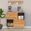 vidaXL Side Cabinet Brown and Black Solid mango wood, MDF, iron Medium