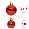vidaXL Christmas Bauble Set Red, White Plastic Various Decorative Inlays