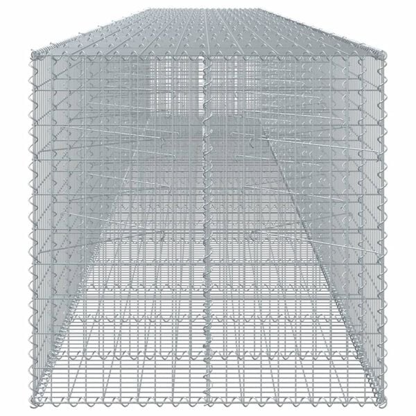 vidaXL Gabion Basket Silver Galvanized Iron Wire 37.4 x 39.4 x 39.4 in