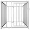 vidaXL Dog Kennel Silver Steel Medium Durable Dog Kennel Rectangular
