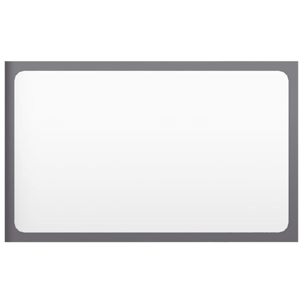 vidaXL Mirror High gloss gray Engineered wood, acrylic