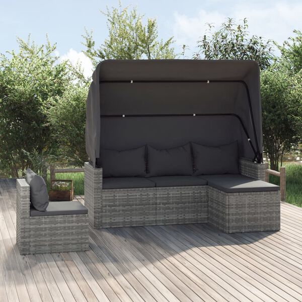vidaXL Garden Sofa Set Grey