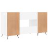 vidaXL Desk White Engineered wood, iron, faux leather 55.1x19.7x29.5 in
