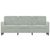 vidaXL 3-seater Sofa Light grey Velvet (100% polyester), metal, textilene
