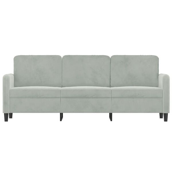 vidaXL 3-seater Sofa Light grey Velvet (100% polyester), metal, textilene