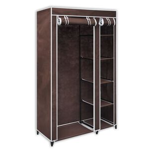vidaXL Folding Wardrobe Brown Polypropylene fabric, Steel tubes Medium