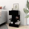 vidaXL Bedside Cabinet Black Engineered Wood Standard Bedside Cabinet
