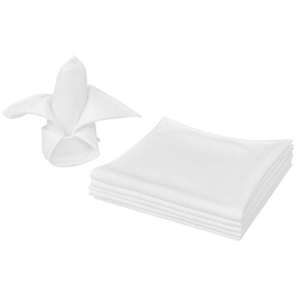 vidaXL Napkin Set of 50 White 100% Polyester 19.7 x 19.7 in