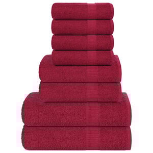 vidaXL Towel Set Burgundy 100% Cotton Guest, Hand, Shower Towel Set
