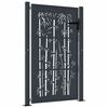 vidaXL Garden Gate Anthracite 39.4x59.1" Steel Bamboo Design