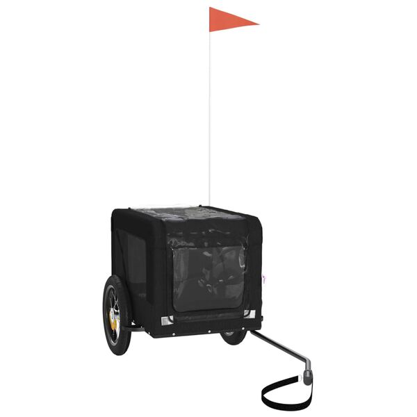 vidaXL Pet Bike Trailer Black Oxford fabric, Iron, PVC
