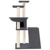 vidaXL Cat Tree Dark Grey Engineered wood, plush, sisal Cat Tree Other
