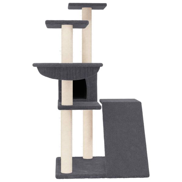 vidaXL Cat Tree Dark Grey Engineered wood, plush, sisal Cat Tree Other