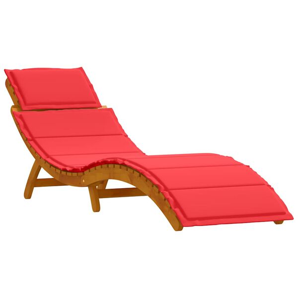 vidaXL Sun lounger 2 pcs Red 184 x 55 x 64cm Solid Acacia wood