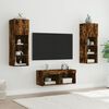 vidaXL 4 Piece TV Wall Stands with LED Lights Smoked Oak
