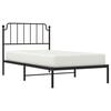 vidaXL Bed Frame Black Powder-Coated Steel Twin Bed Frame Rectangular