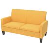 vidaXL Sofa Yellow Polyester 2-seater Removable Covers Sofa