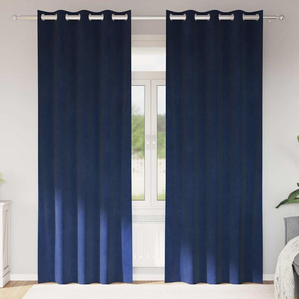 vidaXL Blackout Curtains 2 pcs Dark Blue 55.12 x 102.36 in Velvet