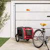 vidaXL Pet Bike Trailer Red and Grey Oxford Fabric, Iron, PVC Small