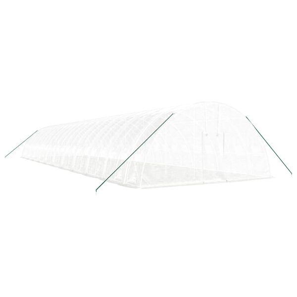 vidaXL Greenhouse White Polyethylene, Galvanized Steel Large Expandable