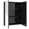 vidaXL Mirror Cabinet Shiny black MDF with melamine surface, glass Medium