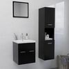 vidaXL Bathroom Furniture Set Black Engineered wood, acrylic
