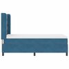vidaXL LED Box Spring Bed with Mattress Blue 35.4" x 78.7" Velvet