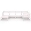 vidaXL Garden Lounge Set White Solid Pine Wood Medium Modular