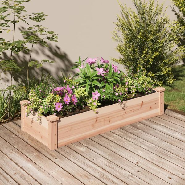 vidaXL Garden Raised Bed Natural wood Solid fir wood, Non-woven fabric