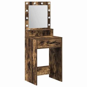 vidaXL Dressing Table with Drawer Smoked Oak 19.69 x 16.14 x 53.15 in