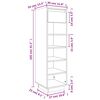 vidaXL Shoe Cabinet Black 11.8x13.4x41.3" Solid Wood Pine