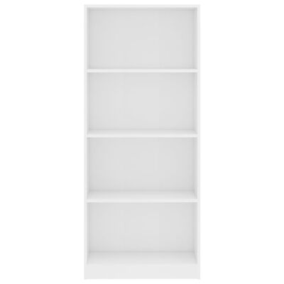 vidaXL 4-Tier Book Cabinet White 23.6"x9.4"x55.9" Engineered Wood