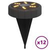vidaXL Solar Ground Light Set of 12 Black ABS plastic and PP plastic