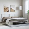 vidaXL Bed Frame White Powder-Coated Steel Double Bed Bed Frame