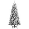 vidaXL Christmas Tree White and green PVC and PE, Steel Medium