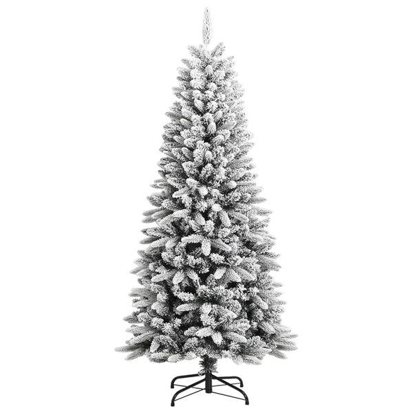 vidaXL Christmas Tree White and green PVC and PE, Steel Medium