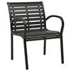 vidaXL Garden Chair Set of 2 Black Steel with powder-coated finish, WPC