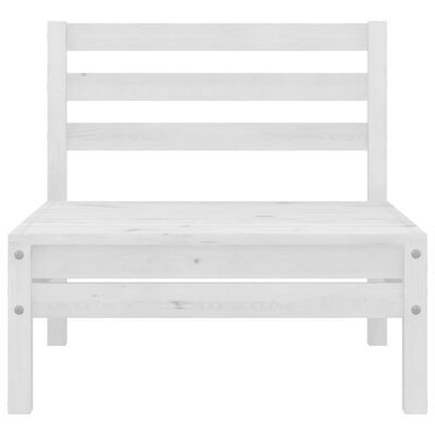 vidaXL Patio Middle Sofas 2 pcs White Solid Wood Pine