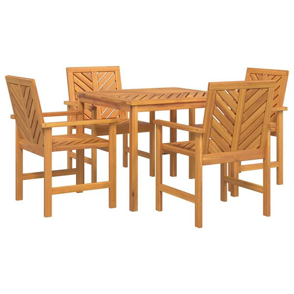 vidaXL Garden Dining Set 5 pcs Brown solid acacia wood