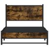 vidaXL Bed Frame Smoked Oak Steel Single Bed Frame Rectangular
