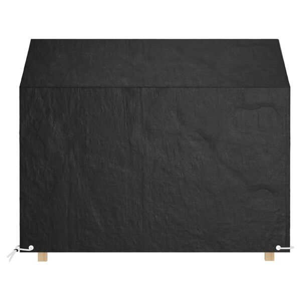 vidaXL Garden Bench Cover Set of 2 Black Polyethylene, Aluminum