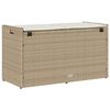 vidaXL Outdoor Storage Bench Beige Poly Rattan 39.4 in x 17.7 in x 22.4 in