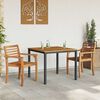 vidaXL Outdoor Table Natural and Black 35.43 x 35.43 x 29.53 in