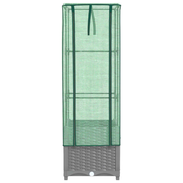 vidaXL Raised Bed Light Grey Polypropylene Medium