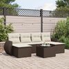 vidaXL Garden Sofa Set Brown PE Rattan Medium Modular Garden Sofa Set