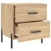 vidaXL Bedside Cabinet Set of 2 Sonoma oak Engineered wood, Iron Compact