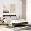 vidaXL Bed Frame Smoked Oak Steel and engineered wood Double Bed Frame