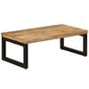 vidaXL Coffee Table Natural Mango Wood Finish Solid Mango Wood and Steel